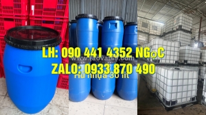 Vỏ thùng phuy nhựa 220l đựng chất nhờn, thùng phi nhựa 160 lít đựng thành phần sơn, chất phụ gia mực in