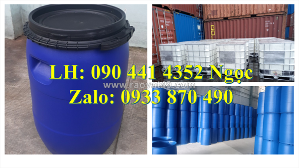 Vỏ thùng phuy nhựa 50 lít đựng dầu, thùng nhựa 120 lít đựng nhựa đường, thùng phuy nhựa 160 lít kiềng sắt