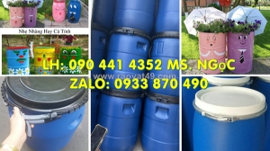 Vỏ thùng phuy nhựa 50 lít đựng hóa chất ngành giày dép, thùng phuy nhựa 60 lít đựng chất làm bóng, sáng bề mặt hàng hóa