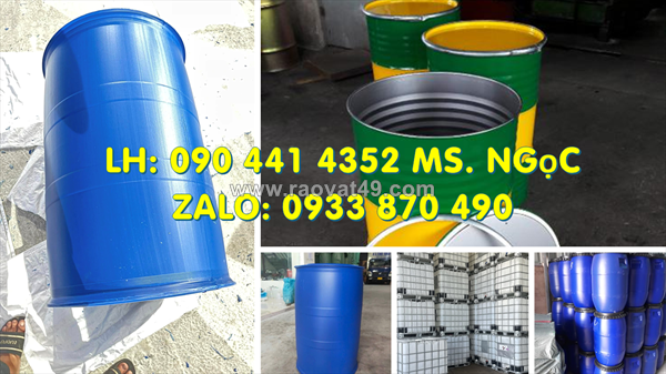 Vỏ thùng phuy nhựa 50 lít đựng hóa chất ngành giày dép, thùng phuy nhựa 60 lít đựng chất làm bóng, sáng bề mặt hàng hóa