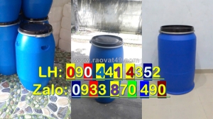 Vỏ thùng phuy nhựa 50 lít, thùng nhựa 120 lít đựng thành phần hóa học, thùng phuy nhựa 220 lít nắp hở
