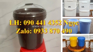 Vỏ thùng sơn 10 lít nắp garenti, xô nhựa 6 lít đựng sơn gel, thùng nhựa 5 lít đựng sơn nhám