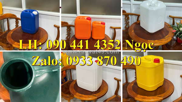 Xả kho can nhựa 10 lít đựng hóa chất, can nhựa 20 lít hdpe chính phẩm, can nhựa 25 lít vuông đựng axit