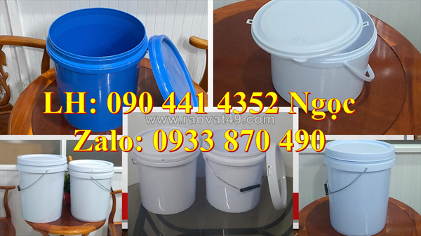 Xô nhựa  lít đựng dầu nhớt, vỏ thùng sơn trơn 16 lít, xô nhựa 12 lít tròn đựng sơn nội thất