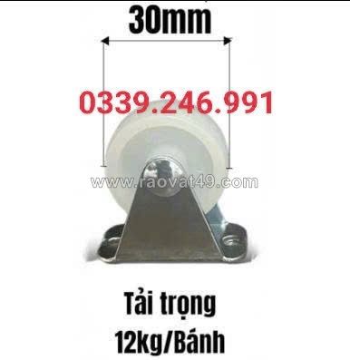 Xưởng sản xuất bánh xe nhựa trắng phi 30mm