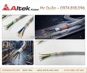 Altek kabel: cáp điều khiển 4 lõi mềm – rvv, rvvp