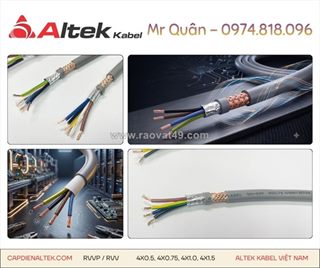 Altek kabel: cáp điều khiển 4 lõi mềm – rvv, rvvp