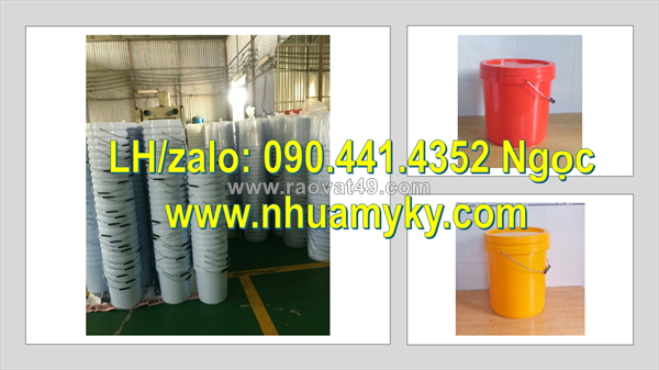 Báo giá vỏ thùng sơn  lít vuông nắp rót, thùng nhựa 20 lít đựng nhớt, xô nhựa 22 lít đựng dầu mỡ