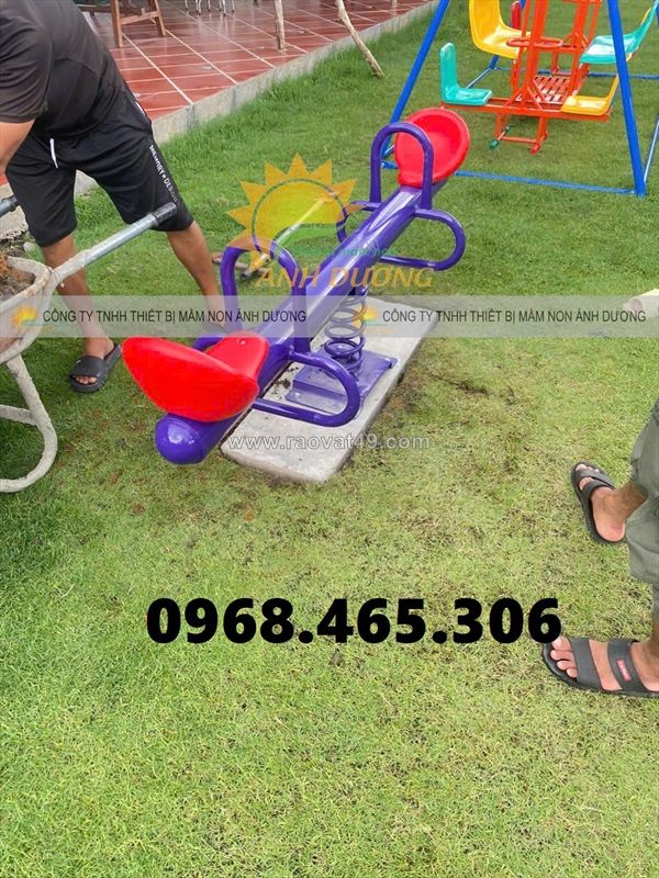 Bập bênh mầm non, bập bênh lò xo mầm non, bập bênh sắt trẻ em