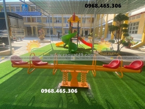 Bập bênh sắt trẻ em, thú nhún lò xo trẻ em hình con vật
