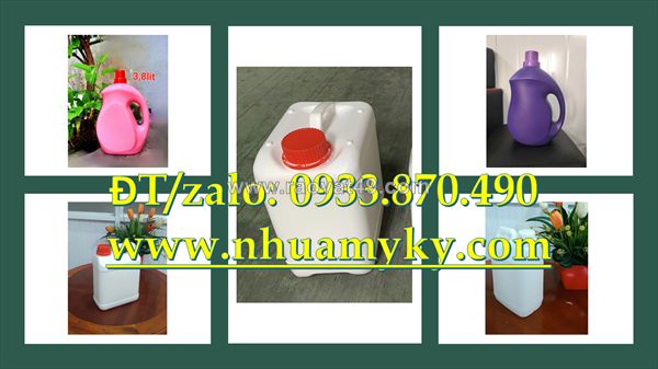 Bình nhựa 2 lít đựng hương liệu, can 1 lít đựng nước xả, can nhựa 500ml đựng thuốc nhuộm tóc