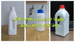 Bình nhựa 250ml đựng dung môi, chai vuông 500ml đựng hóa chất, chai nhựa tròn 1 lít vàng nắp thoát khí