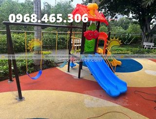 Bộ cầu trượt xích đu trẻ em liên hoàn, cầu trượt trẻ em ngoài trời