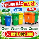 Các dòng thùng rác thông dụng bảo vệ môi trường- thùng rác 120l 240l giá rẻ- lh 0911082000