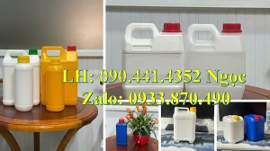 Can nhựa 0.5 lít đựng hương liệu thực phẩm, can 1 lít đựng thuốc trừ sâu đậm đặc nắp garenti