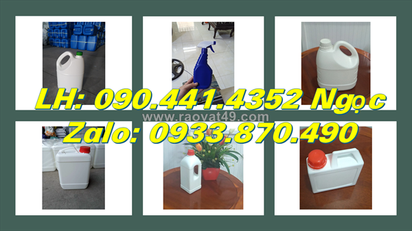 Can nhựa 0.5 lít đựng nước rửa tay, bình nhựa 1 lít đựng sữa tắm gội trẻ em, can 2 lít đựng phân bón