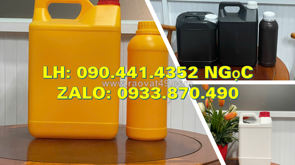 Can nhựa 1 lít thuốc tẩy quần áo, bình nhựa 2 lít tròn dày, can vuông 5 lít đựng hóa chất thoát khí