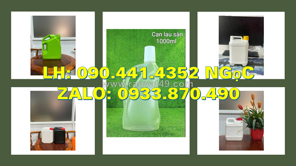 Can nhựa 1 lít thuốc tẩy quần áo, bình nhựa 2 lít tròn dày, can vuông 5 lít đựng hóa chất thoát khí