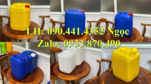 Can nhựa 10 lít đựng nước mắm, can nhựa 20 lít đựng chất đánh bóng, can 25 lít đựng chất làm sáng bề mặt