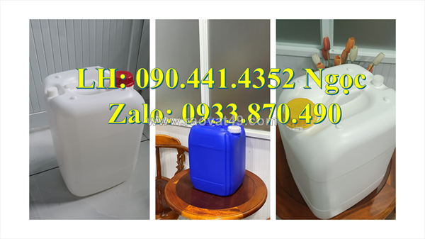Can nhựa 10 lít đựng nước mắm, can nhựa 20 lít đựng chất đánh bóng, can 25 lít đựng chất làm sáng bề mặt
