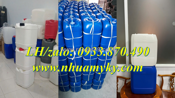Can nhựa 10 lít trắng đựng dầu hôi, can nhựa 20 lít xanh đựng mực in chống uv, can nhựa 25 lít đựng hcl