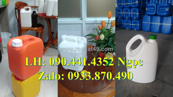 Can nhựa 2 lít đựng thuốc tẩy, can nhựa 5 lít đựng dầu nhớt xe ô tô