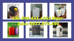 Can nhựa 2 lít tròn quai xéo, can nhựa 5 lít đựng axit mạnh, dung dịch thí nghiệm, hóa chất cháy nổ