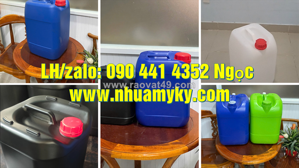 Can nhựa 20 lít nắp garenti, can nhựa đựng hóa chất 22 lít, thùng nhựa 25 lít vuông đựng hóa chất nông sản
