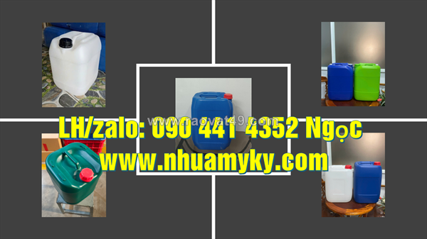 Can nhựa 20 lít nắp garenti, can nhựa đựng hóa chất 22 lít, thùng nhựa 25 lít vuông đựng hóa chất nông sản