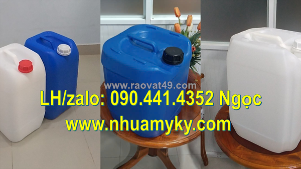 Can nhựa 20l đựng thuốc trừ sâu, thùng nhựa 22 lít đựng thuốc bvtv, can nhựa 25 lít vuông đựng axit