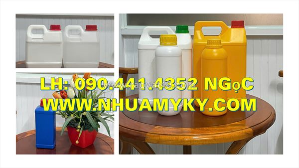 Can nhựa 500ml đựng dung dịch sửa chữa máy móc, bình nhựa 1 lít đựng nước làm mát