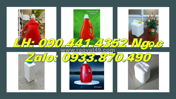 Can nhựa 5l đựng hóa chất dạng gel, can nhựa 2 lít đựng nước rửa chén đậm đặc, can nhựa 1 lít đựng javen