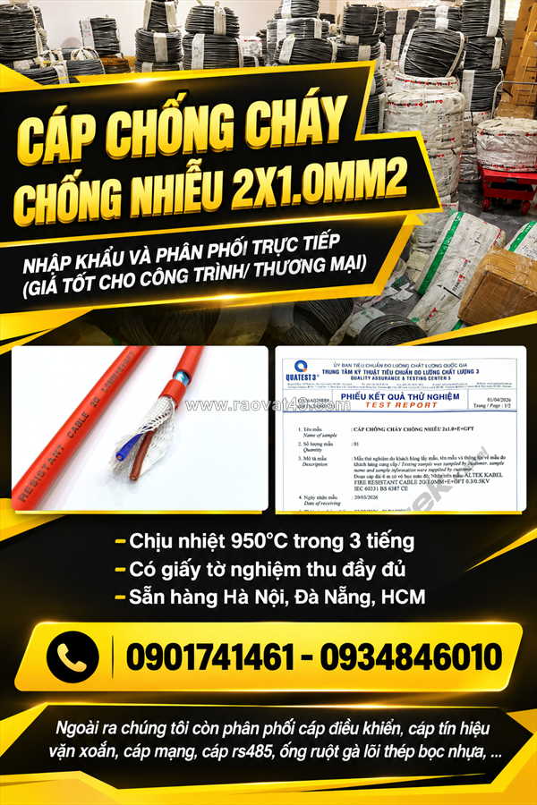 Cáp báo cháy 2x1.0 chống cháy chống nhiễu altek kabel sẵn hồ chí minh