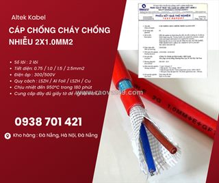 Cáp chống cháy chống nhiễu 2x1.0mm² sẵn kho, phân phối toàn quốc