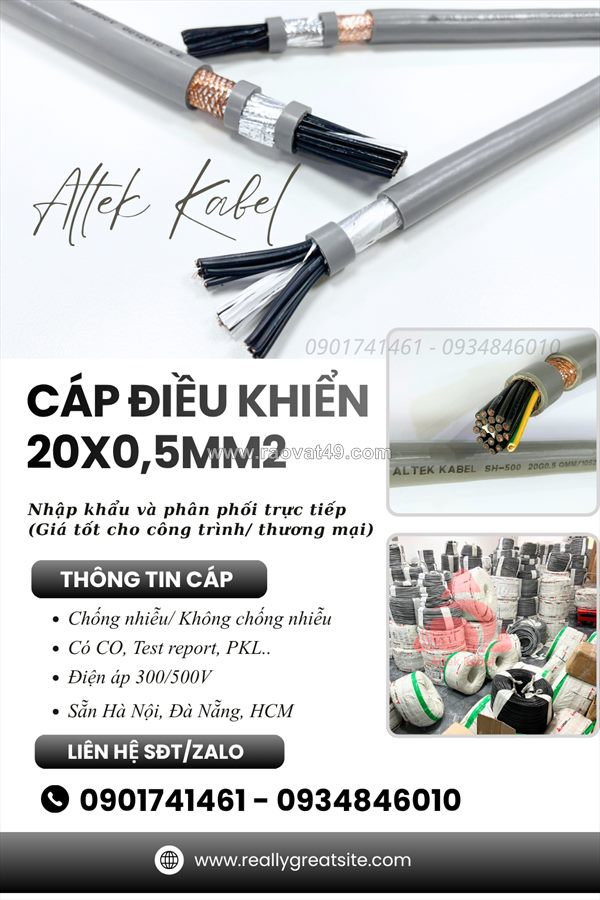 Cáp điều khiển altek kabel 20x0.5 chống nhiễu/ không chống nhiễu