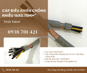 Cáp điều khiển chống nhiễu 16x0.75mm² altek kabel quảng trị, huế, nghệ an