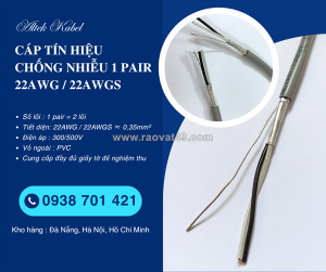 Cáp tín hiệu chống nhiễu 1 pair 22awg/22awgs altek kabel – cáp tín hiệu xoắn đôi 2 lõi