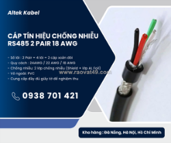 Cáp tín hiệu chống nhiễu rs485 2 pair awg phân phối hà nội, hải phòng, hải dương