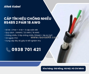Cáp tín hiệu chống nhiễu rs485 2 pair awg phân phối hà nội, hải phòng, hải dương