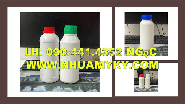 Chai 1 lít đựng hóa chất, vỏ chai nhựa 0.5 lít dày, bình nhựa 250ml đựng hóa chất tại tphcm