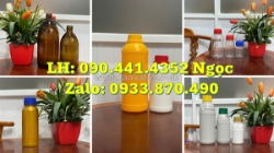 Chai nhựa 1 lít màu vàng, vỏ chai nhựa 500ml vuông, chai nhựa 250ml đựng phân bón