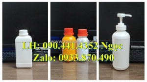 Chai nhựa 250ml màu vàng, chai nhựa 100ml đựng nước rửa móng tay, chai nhựa 50ml đựng hồ, gel