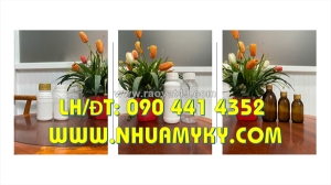 Chai nhựa 500ml đựng chất phụ gia công trình, chai nhựa 1 lít đựng chất phụ trợ vật tư xây dựng