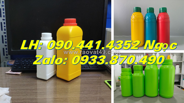 Chai nhựa 500ml tròn, chai nhựa 250ml đựng hóa chất, vỏ chai thủy tinh 100ml đựng dung dịch