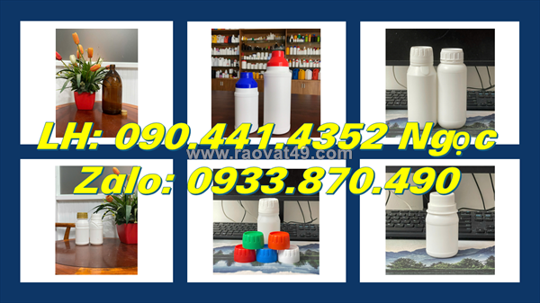 Chai nhựa 500ml tròn, chai nhựa 250ml đựng hóa chất, vỏ chai thủy tinh 100ml đựng dung dịch
