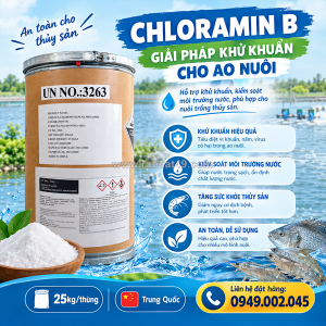 Chloramin b trung quốc 25kg – khử trùng, xử lý nước thủy sản hiệu quả