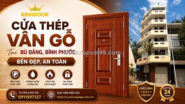 Cửa thép vân gỗ tại bù đăng, bình phước | bền đẹp, an toàn