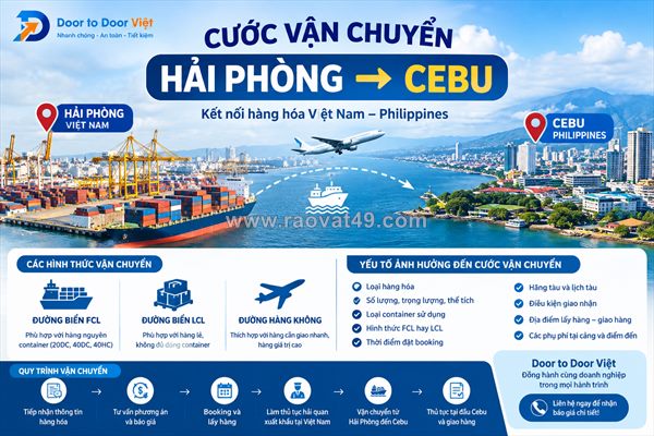 Cước vận chuyển hải phòng đi cebu