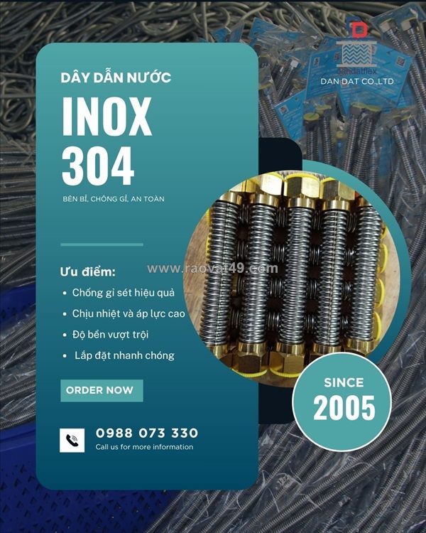 Dây dẫn nước inox chịu nhiệt-dây cấp nước bình nóng lạnh-ống dẫn nước mềm