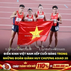 Điền kinh việt nam khép lại asiad 20 với 1 hcđ, xếp hạng / đoàn có huy chương
